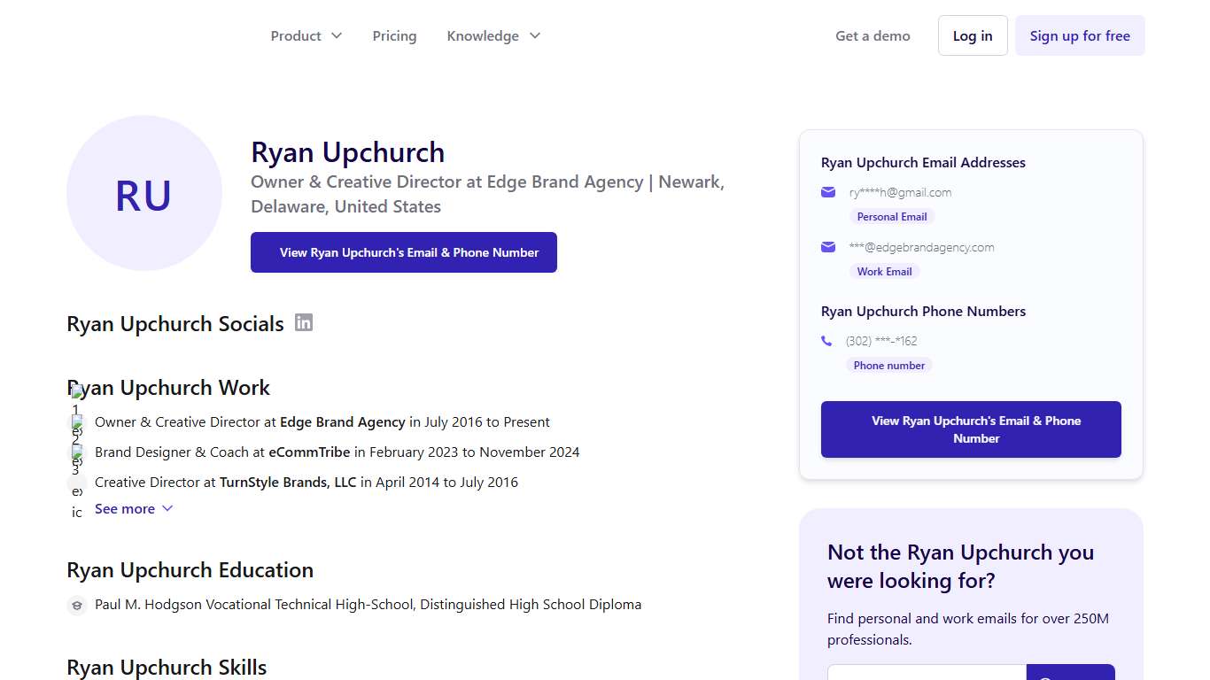 Ryan Upchurch Email & Phone Number Edge Brand Agency - ContactOut
