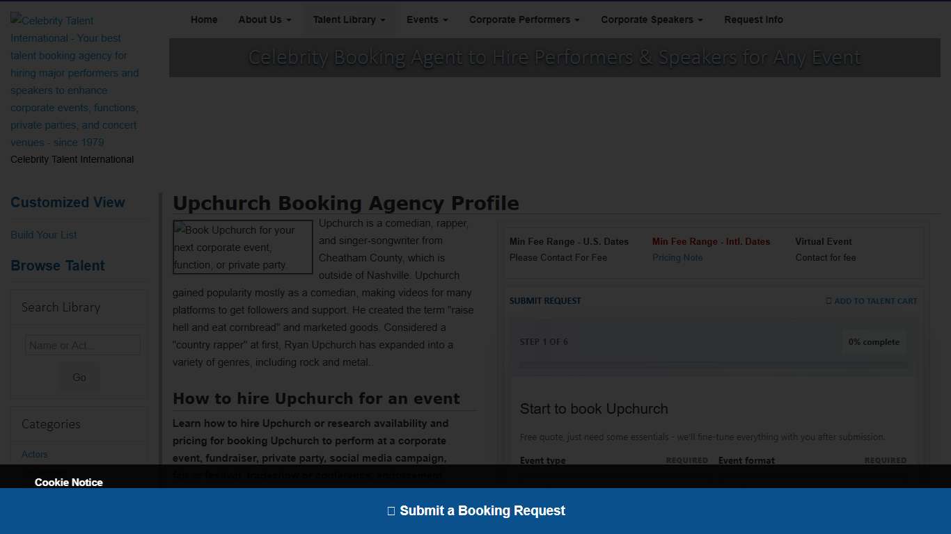 Hire Upchurch for a Corporate Event or Performance Booking.